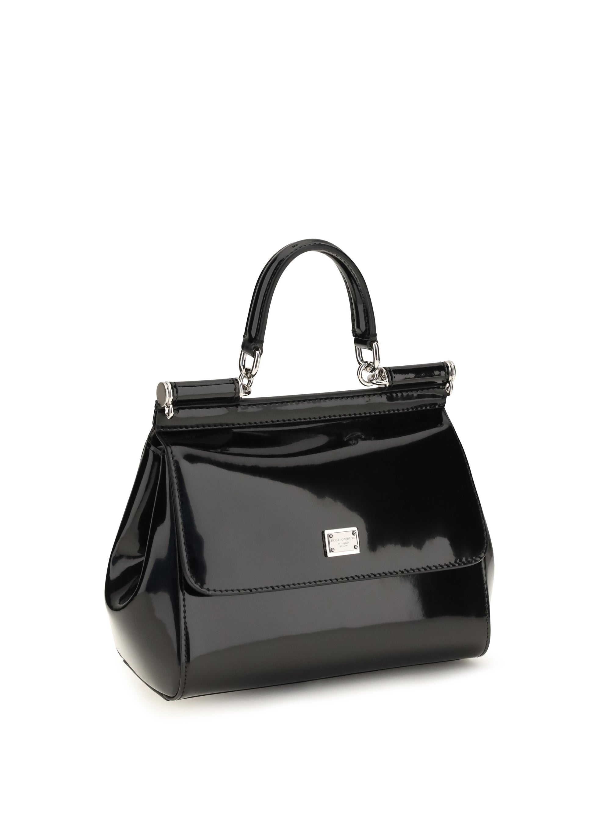 small sicily glossy calfskin handbag