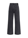 high-waisted cropped denim jeans