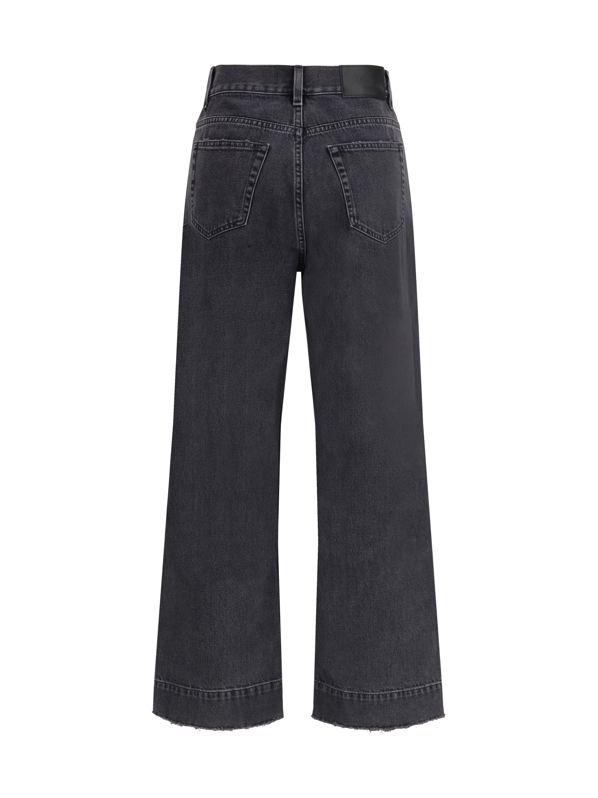 high-waisted cropped denim jeans