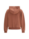 hooded smooth cotton sweatshirt with shiny zipper pull