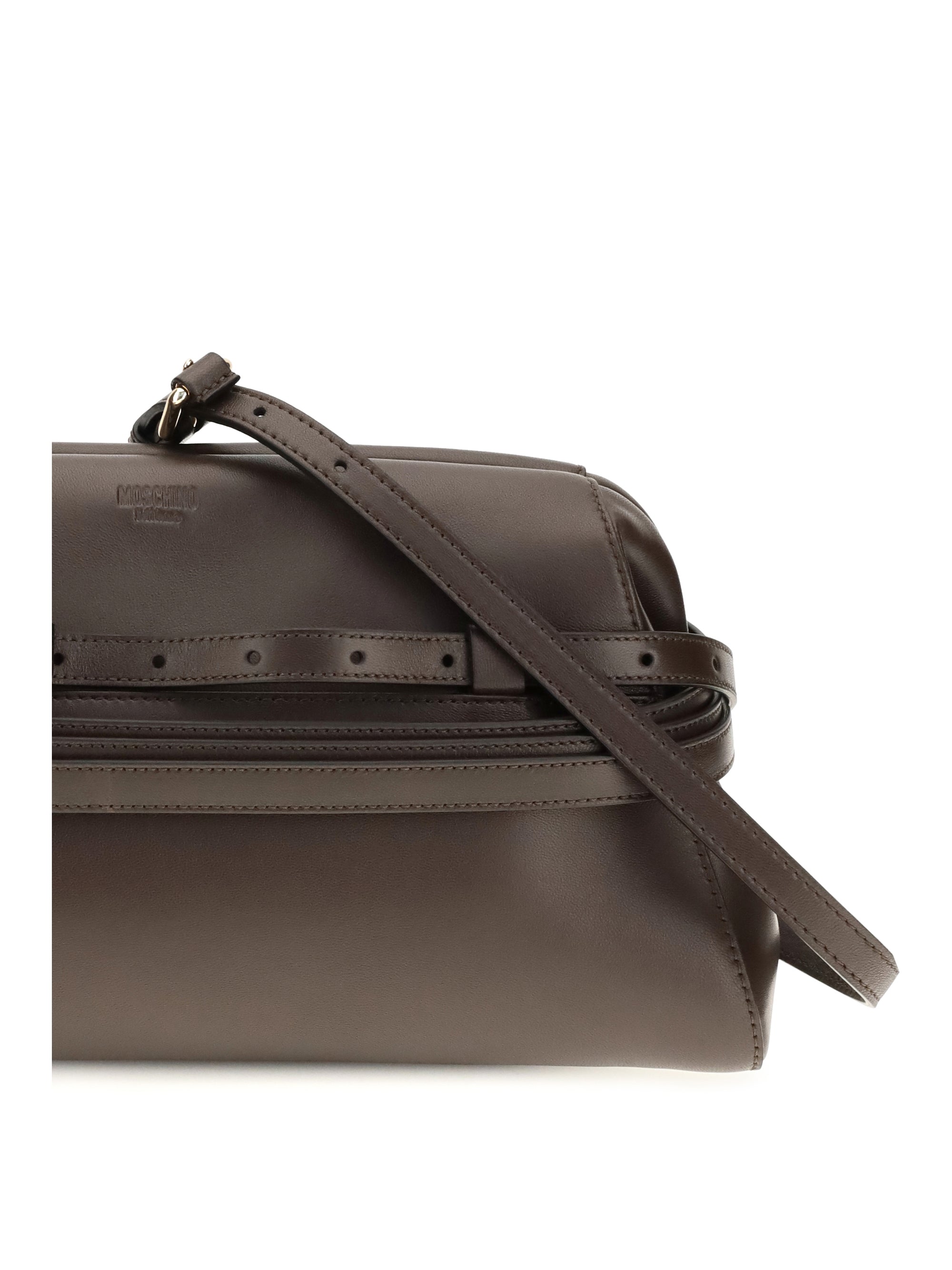 leather clutch with buckle detail