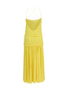 pleated midi dress