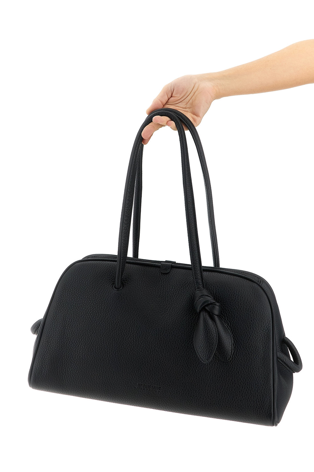 JACQUEMUS OS le turismo hammered leather shoulder bag in bowling style