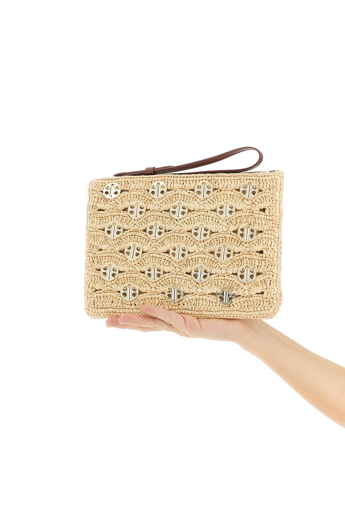 RABANNE OS raffia pouch