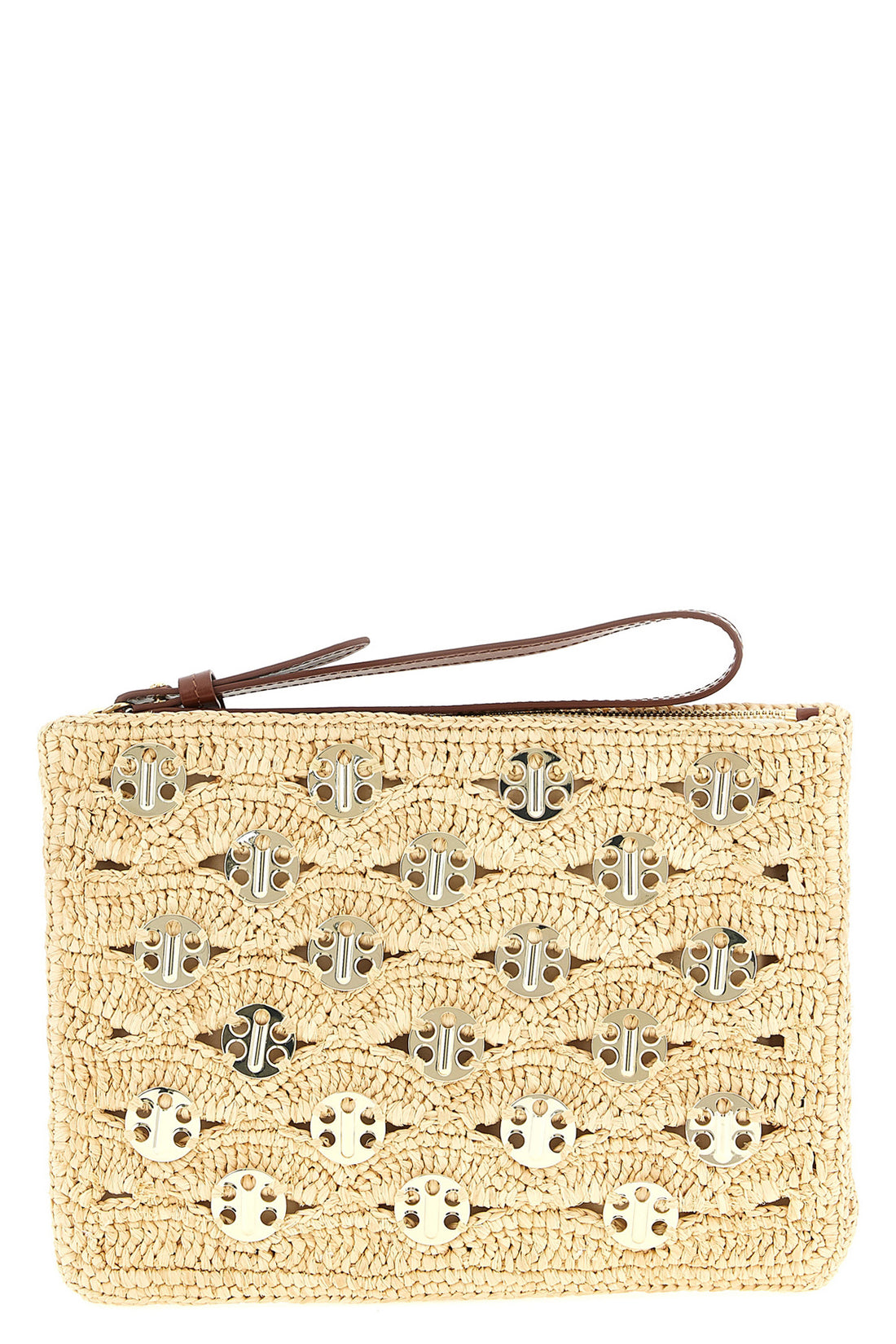 RABANNE OS raffia pouch