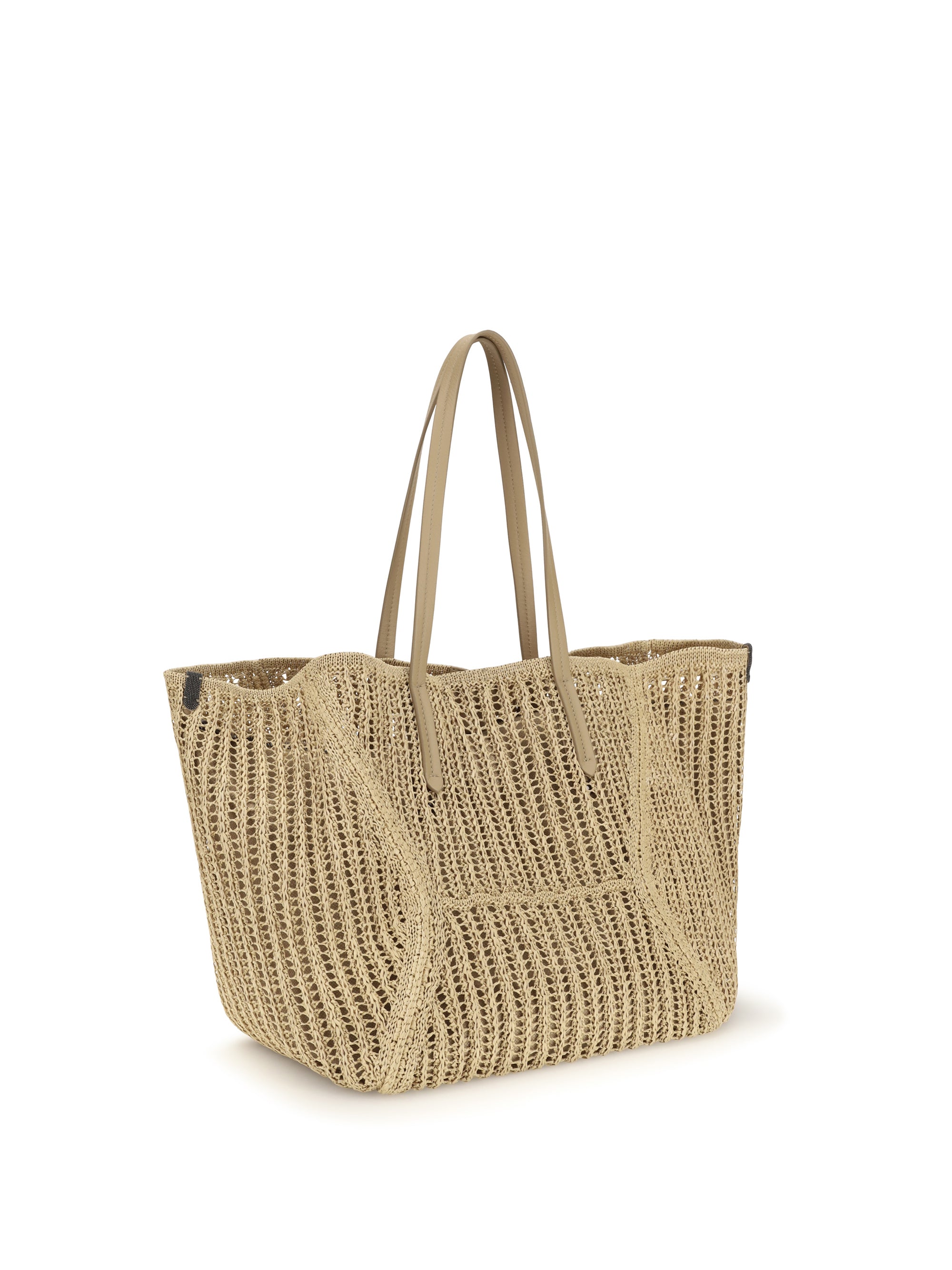 bc duo shoulder bag in raffia