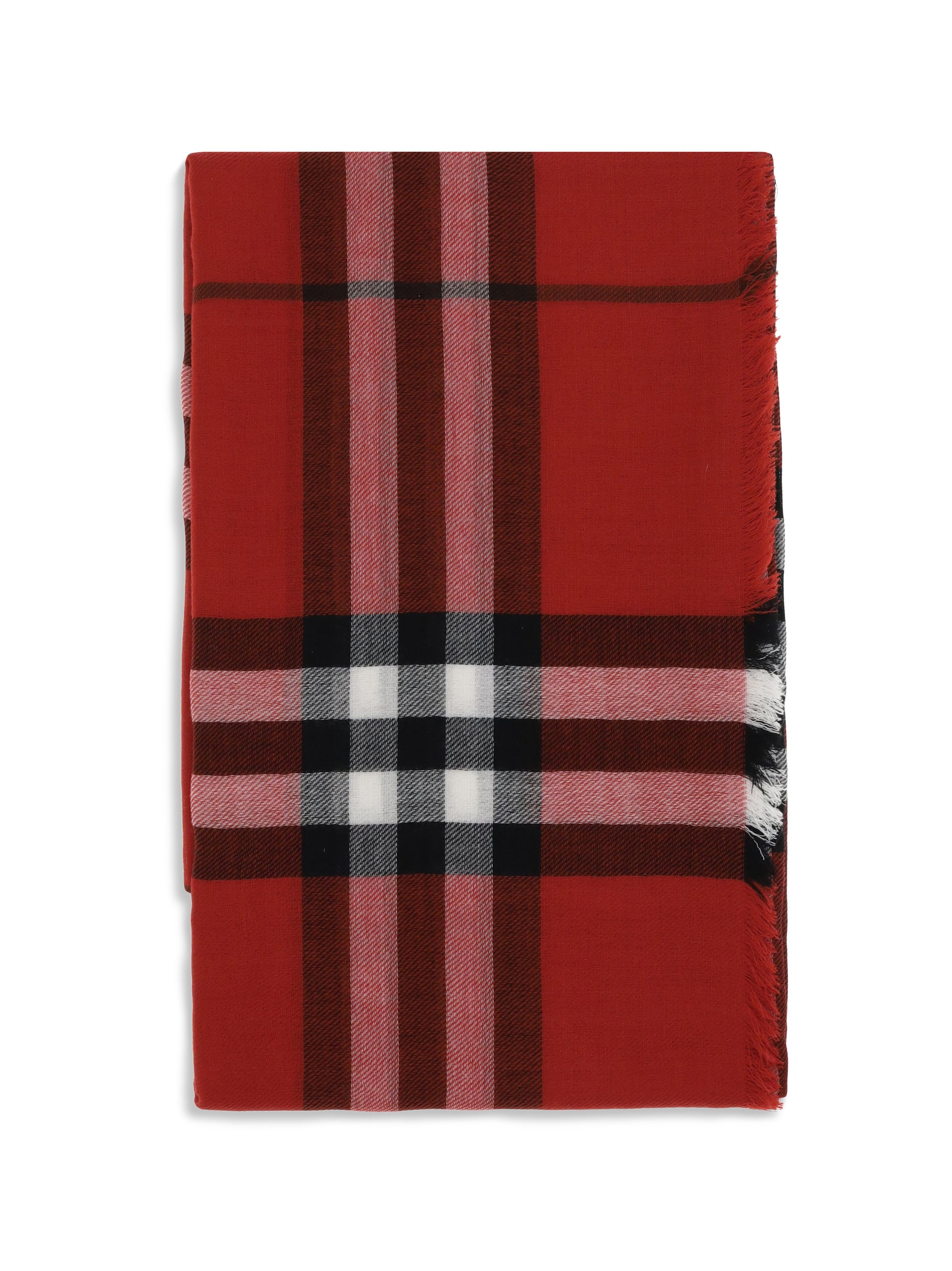 wool check wide scarf