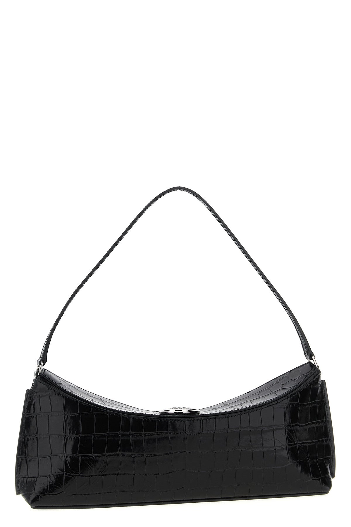 la pochette ovalo shoulder bag in crocodile-effect print leather