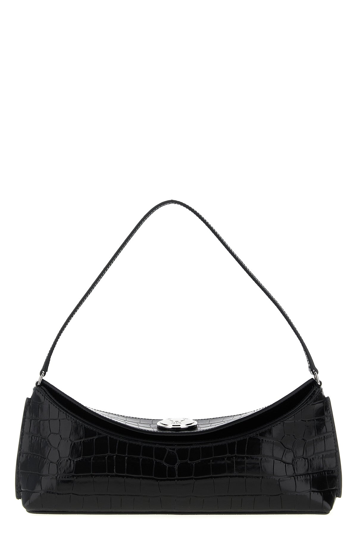 la pochette ovalo shoulder bag in crocodile-effect print leather