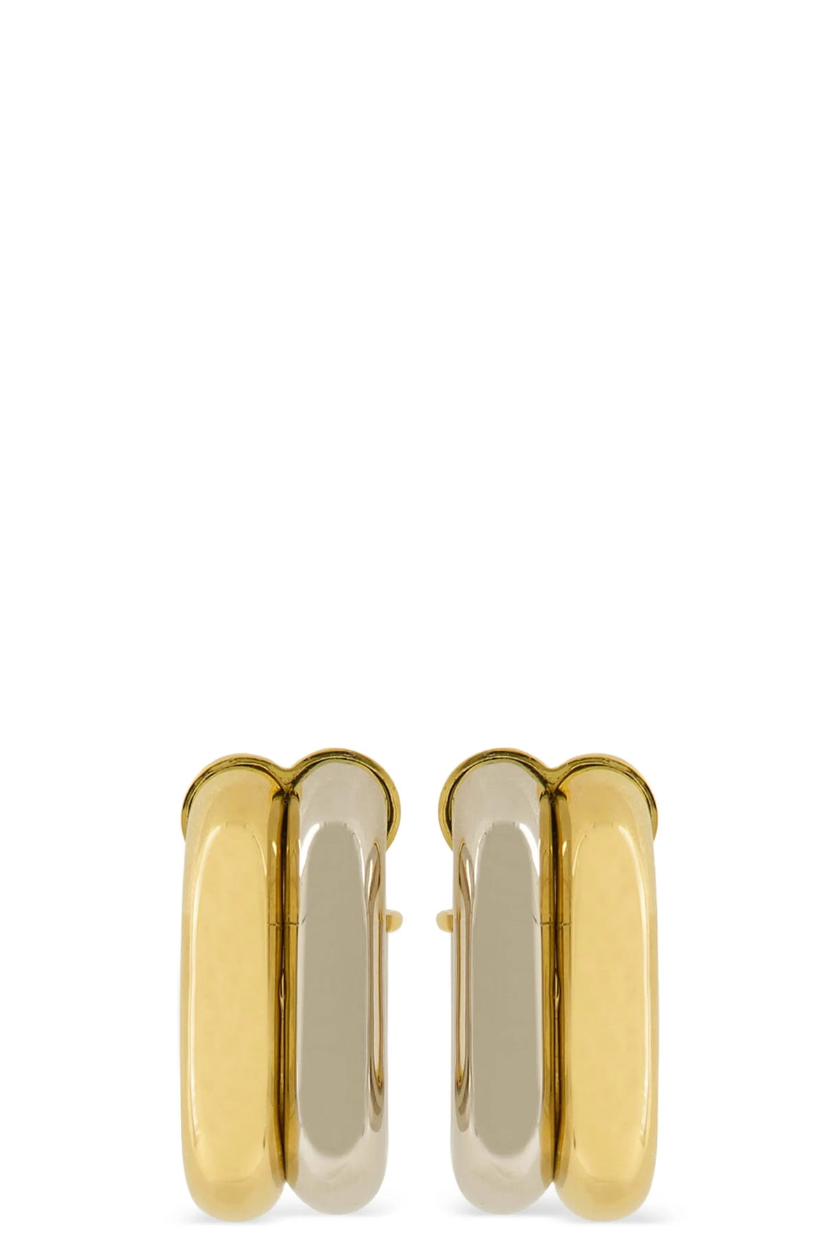 xl link two-tone aluminium mesh earrings