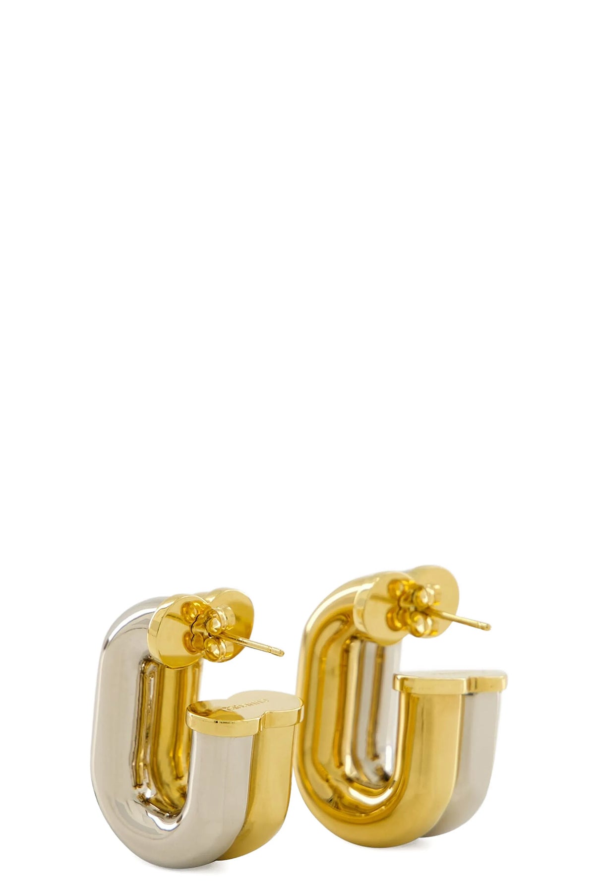 xl link two-tone aluminium mesh earrings