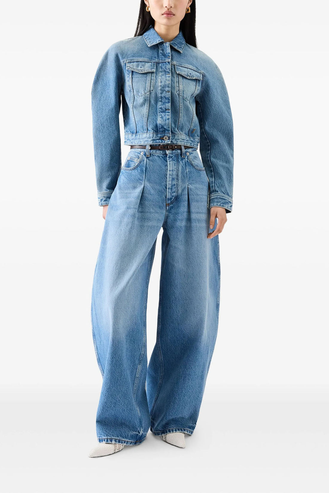 JACQUEMUS 34 denim jacket la veste de-nimes ovalo slightly short at the waist