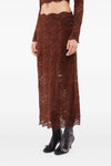 stretch lace midi skirt
