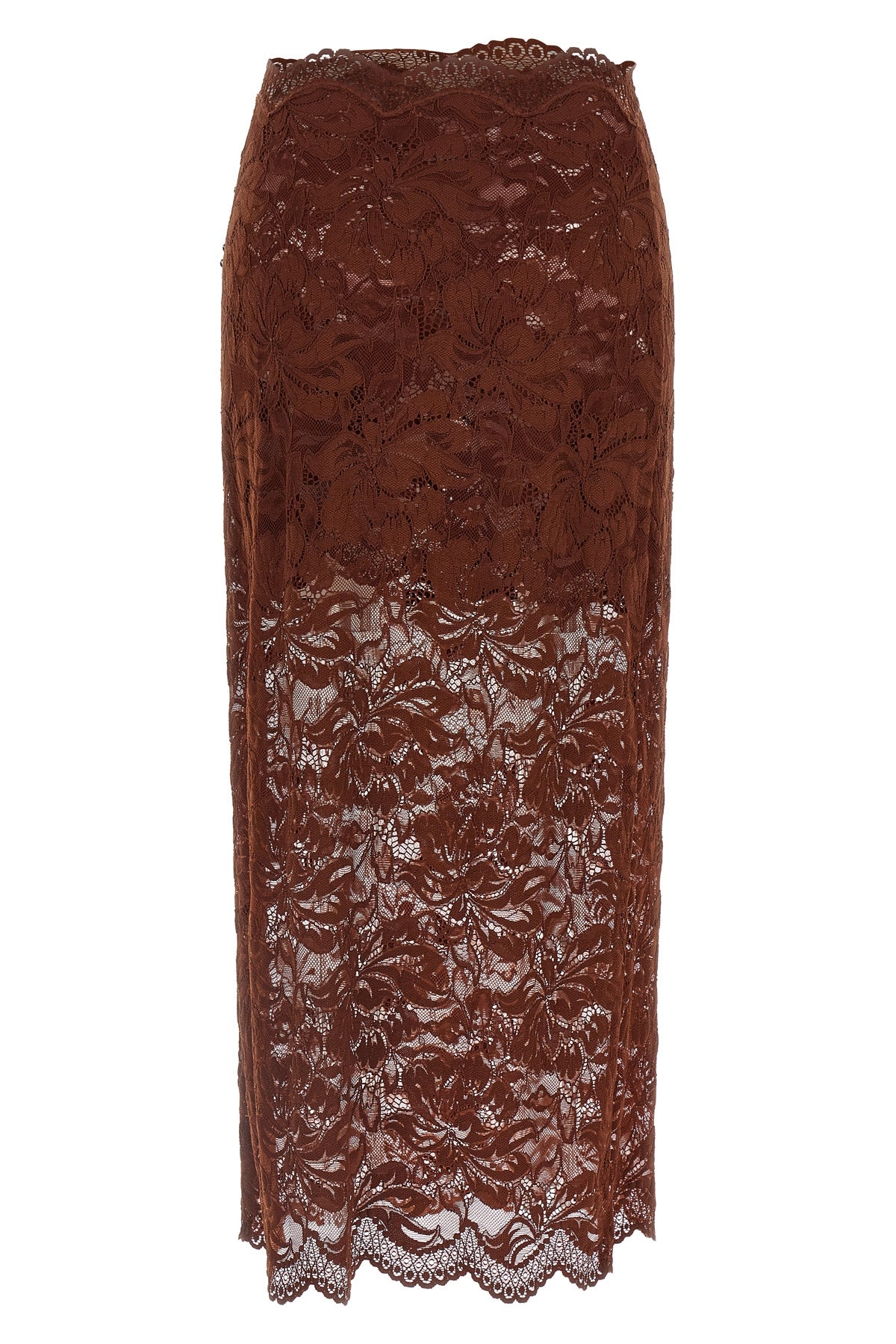 stretch lace midi skirt