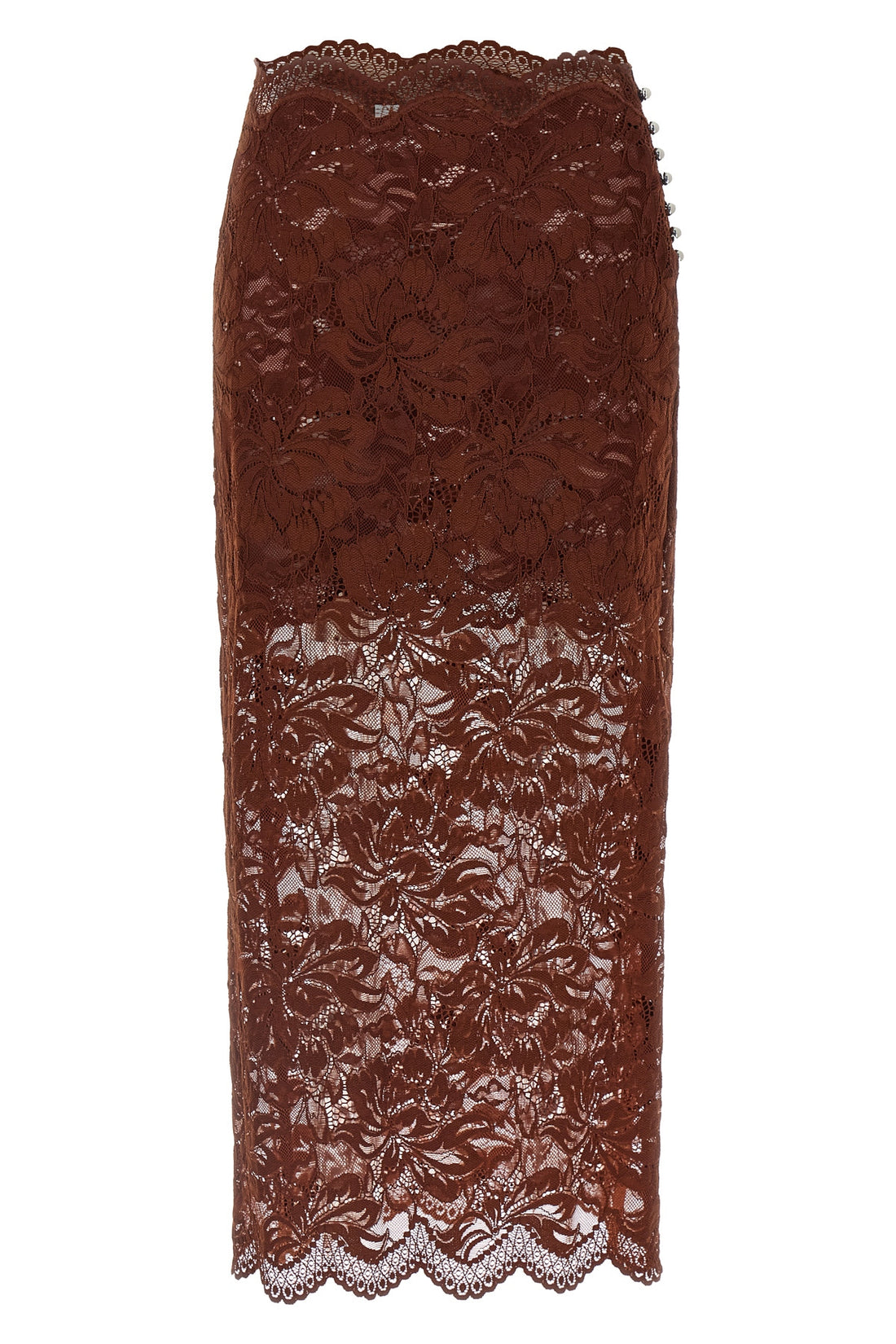 RABANNE 36 stretch lace midi skirt