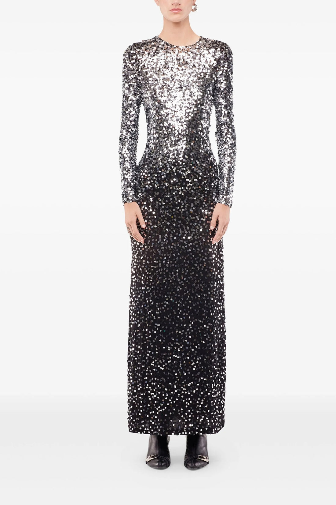 RABANNE 38 long dress in second-skin stretch jersey