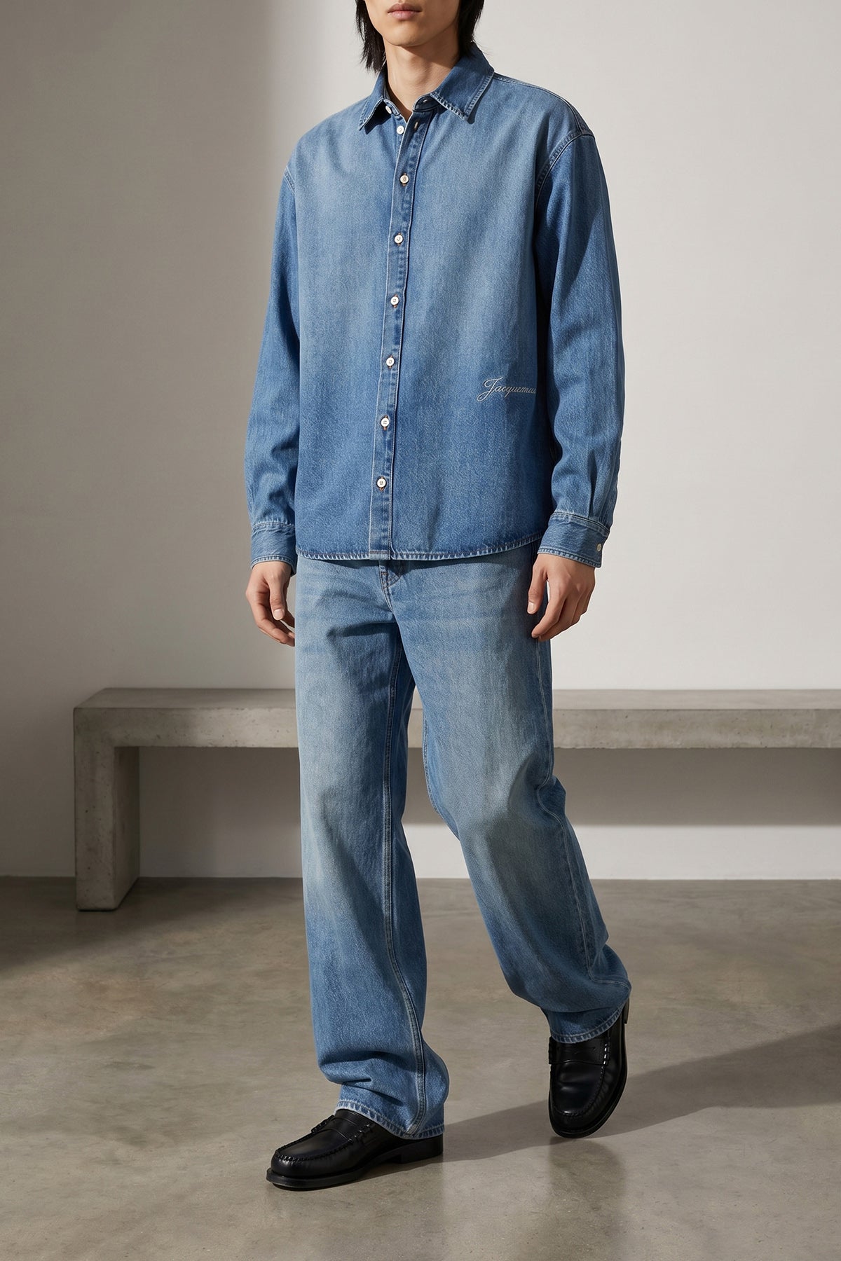 le de-nime droit cotton denim jeans