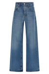 le de-nîmes large medium washed cotton denim jeans