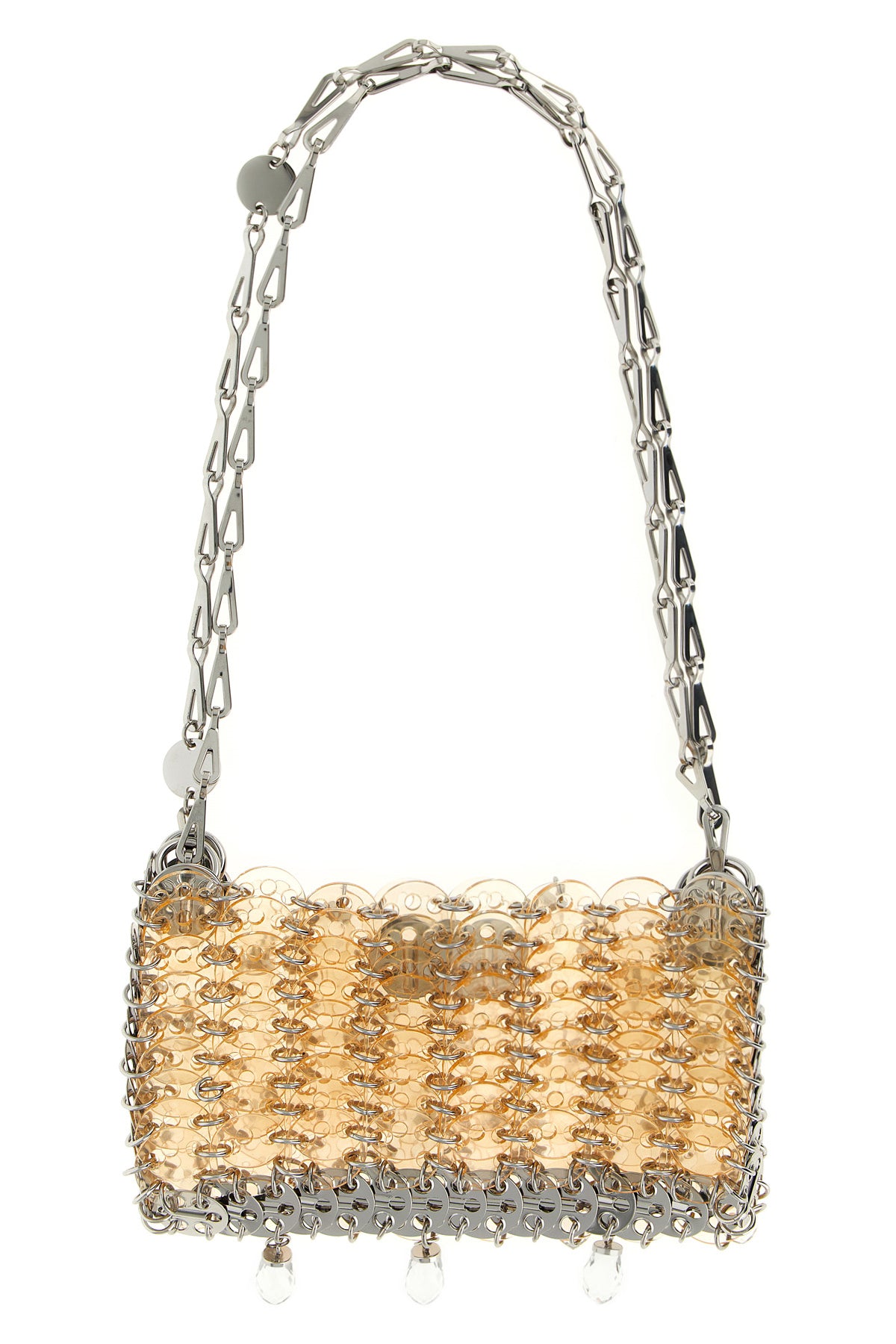 1969 nano crystal resin shoulder bag in metal mesh