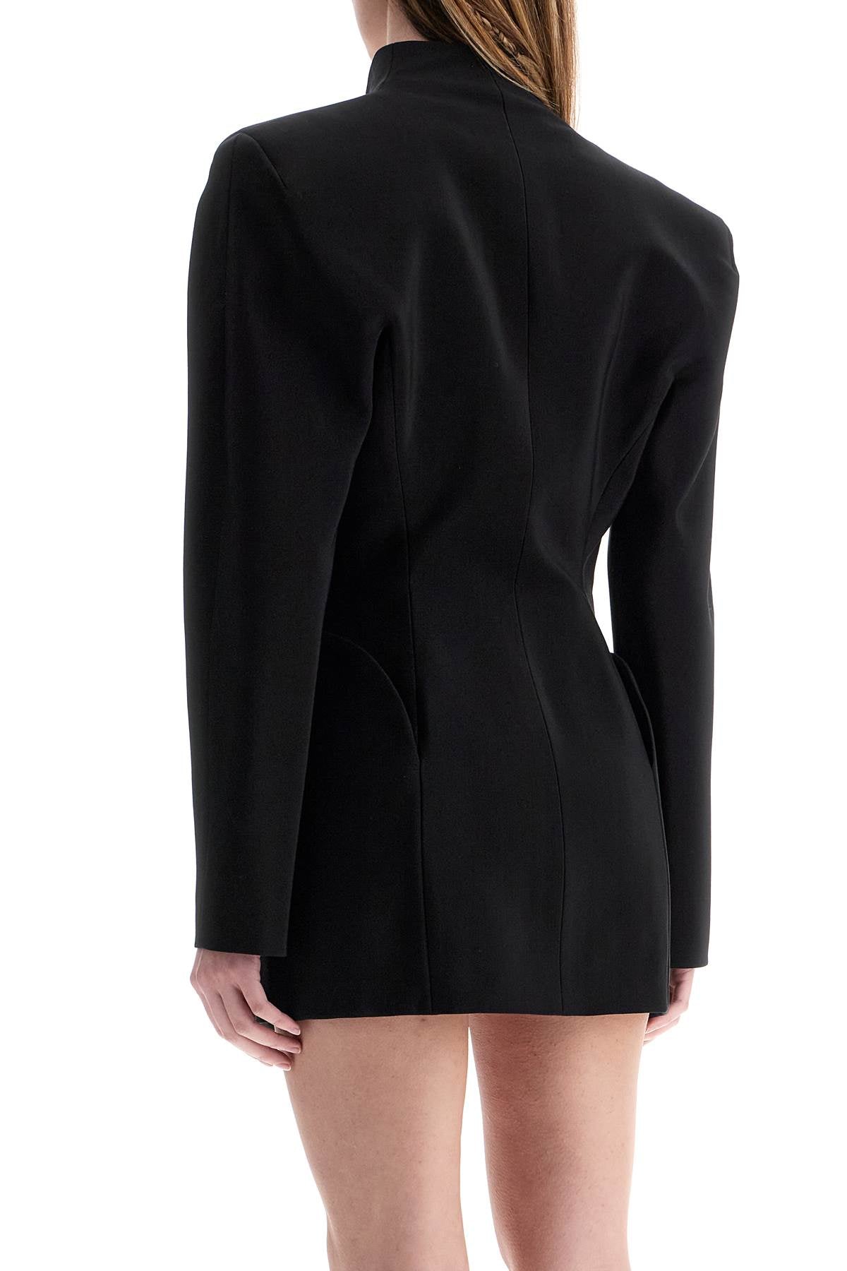 short black v-neck jacket with contemporary design