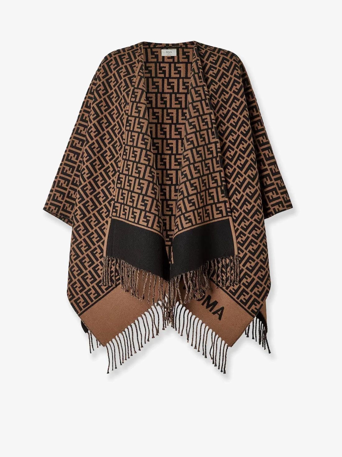 fendi-wool-cashmaere-brown-ff-poncho