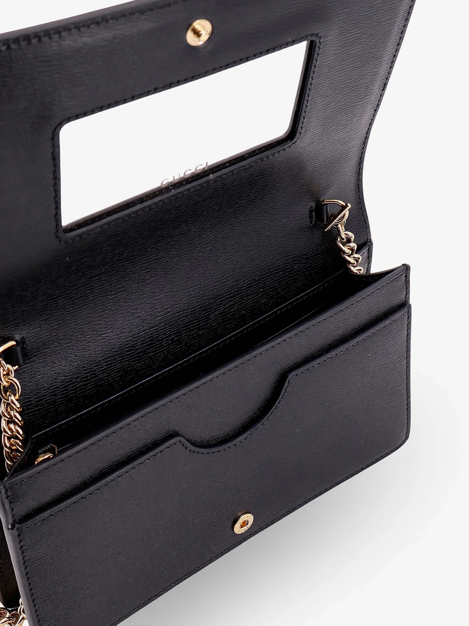 GG Marmont Leather Chain Wallet