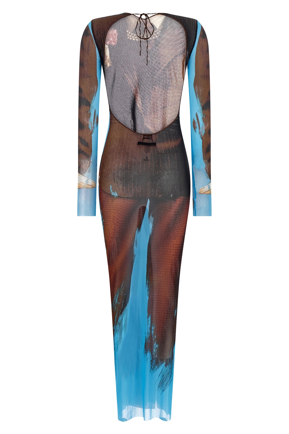 long re-edition - the tennis suit dress in semi-transparent stretch tulle