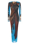 long re-edition - the tennis suit dress in semi-transparent stretch tulle