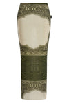 re-edition - the green cartouche long skirt in semi-transparent stretch tulle