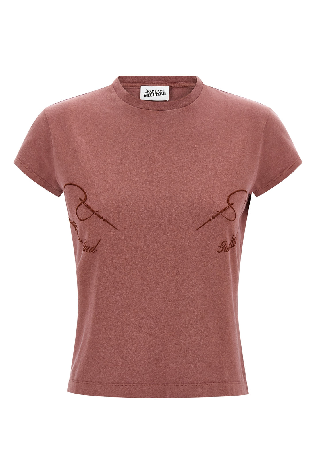 JEAN PAUL GAULTIER XS the needles embroidered faded effect cotton t-shirt