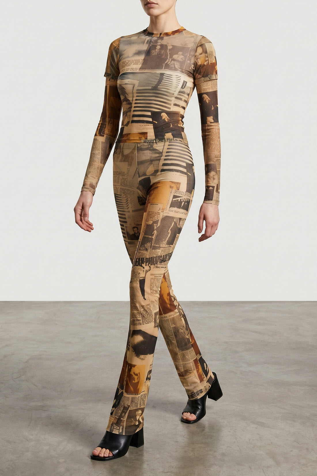 JEAN PAUL GAULTIER XS the journal double baby semi-transparent stretch tulle t-shirt