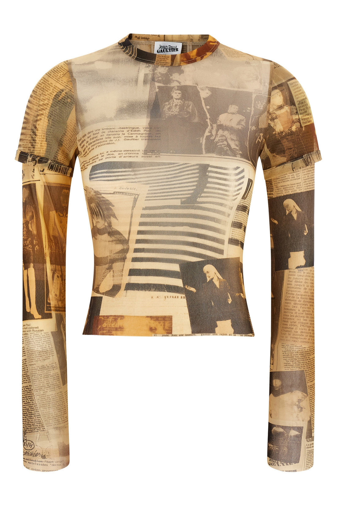 JEAN PAUL GAULTIER XS the journal double baby semi-transparent stretch tulle t-shirt
