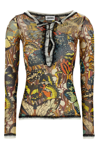 re-edition - the yellow butterfly all-over the yellow butterfly print stretc