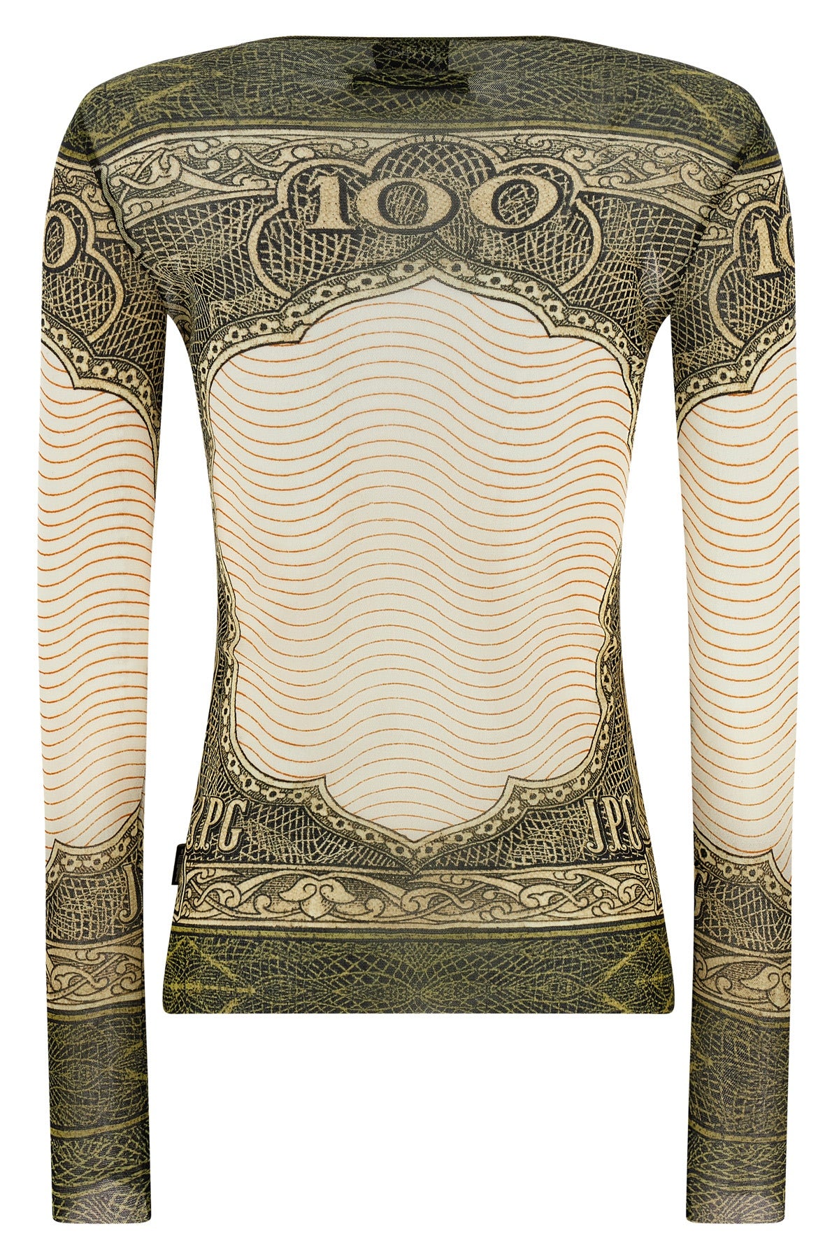 re-edition - the green cartouche top in semi-transparent stretch tulle