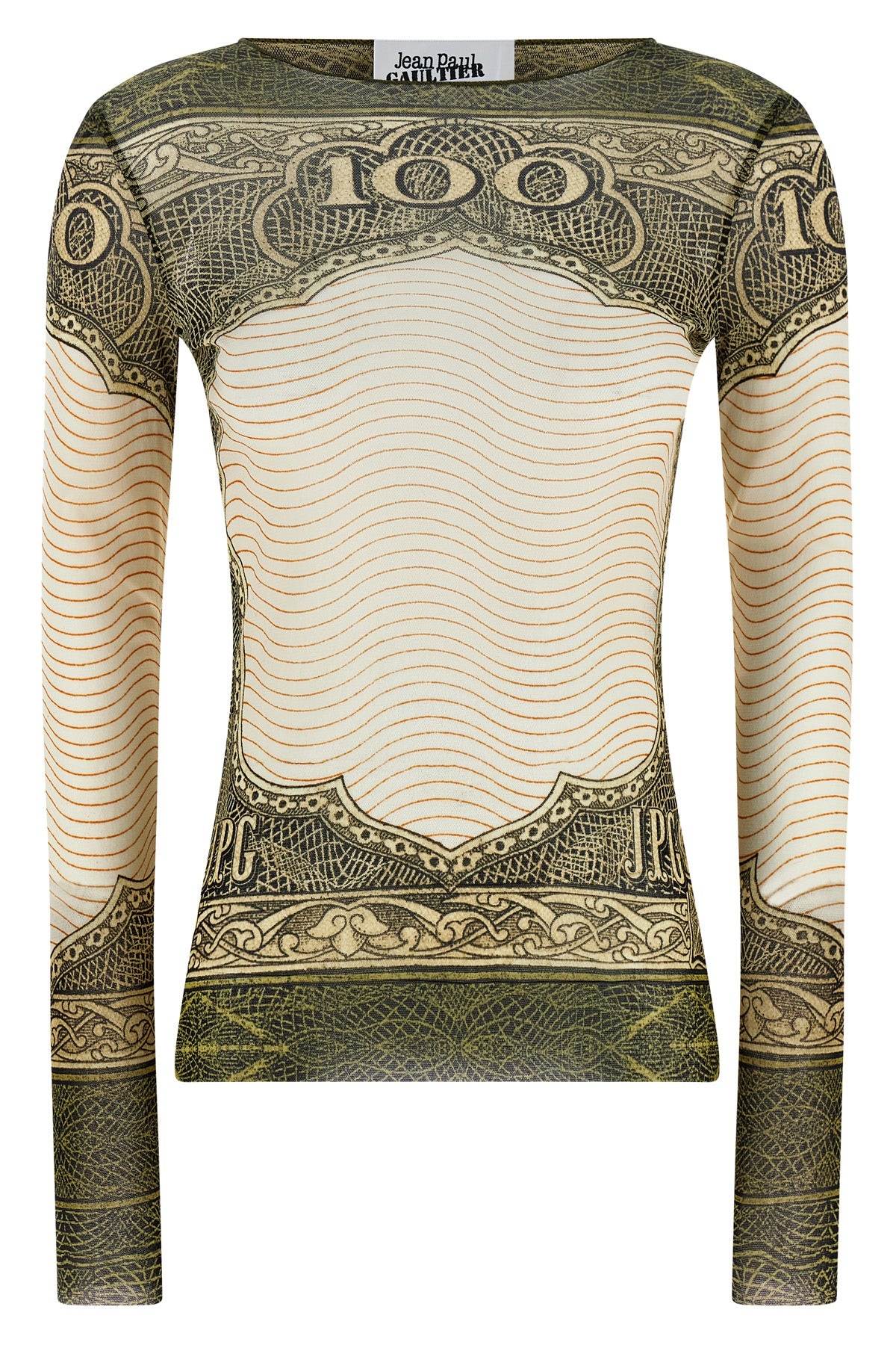 re-edition - the green cartouche top in semi-transparent stretch tulle