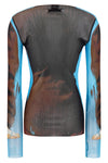 re-edition - the tennis suit semi-transparent stretch tulle top