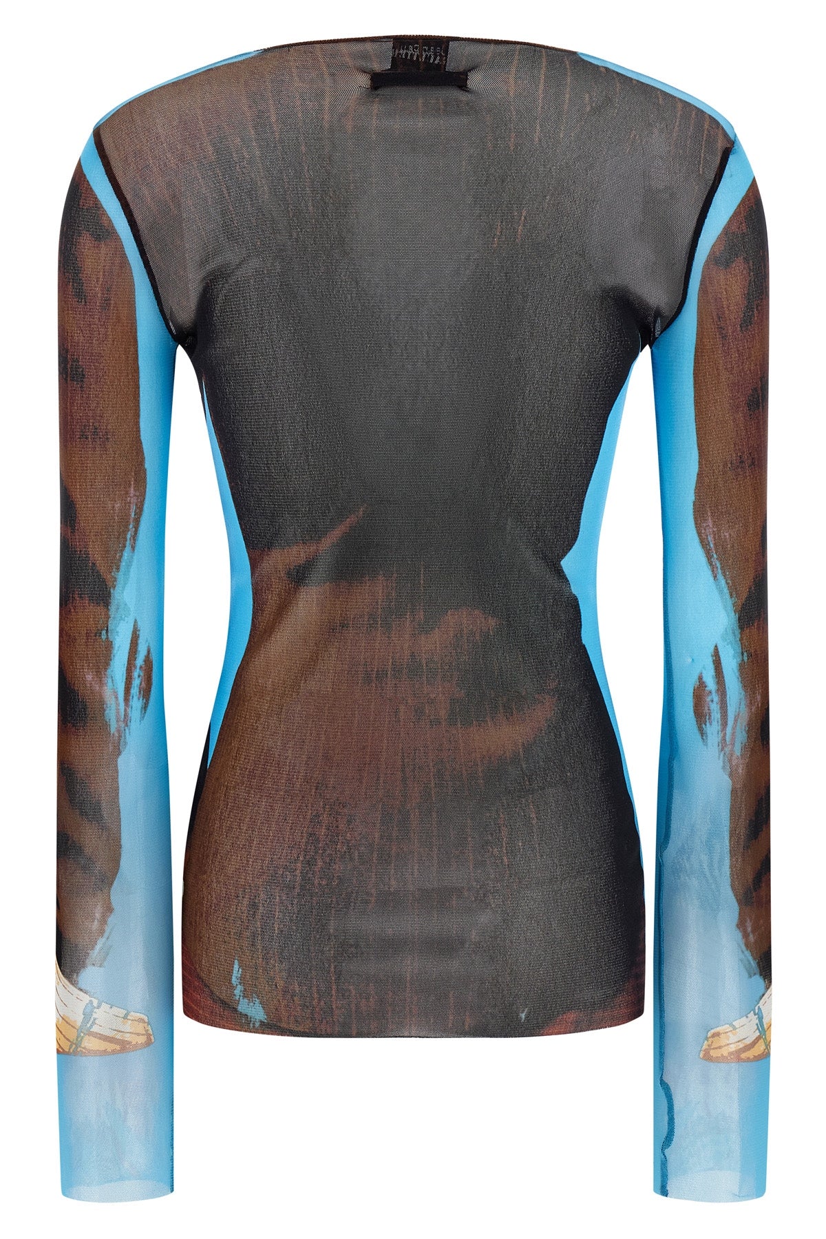 re-edition - the tennis suit semi-transparent stretch tulle top