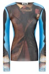 re-edition - the tennis suit semi-transparent stretch tulle top