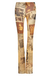 all-over the journal print stretch tulle trousers