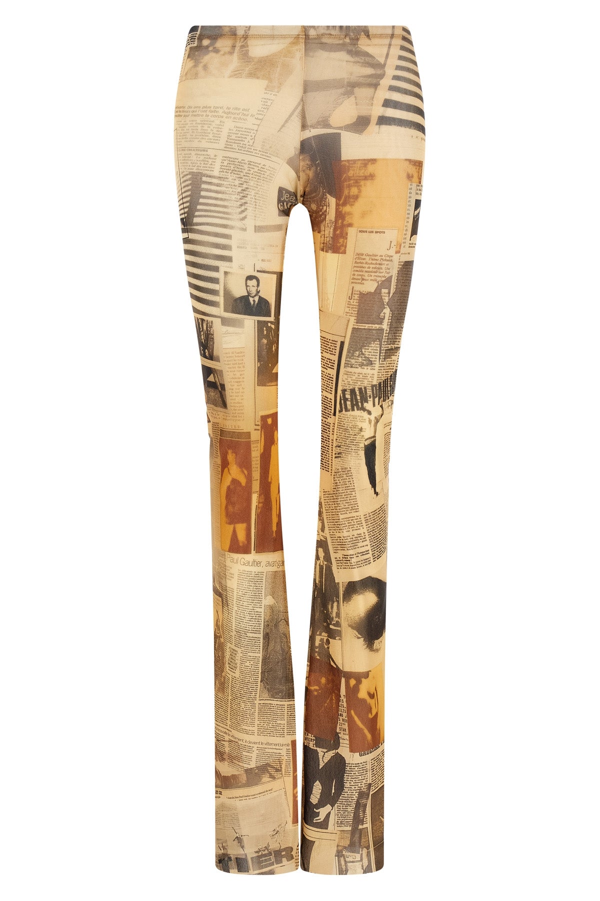 all-over the journal print stretch tulle trousers