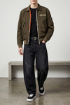 crumpled effect treated nylon twill jacket