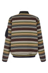 horizontal stripe patterned satin-effect fabric blouson