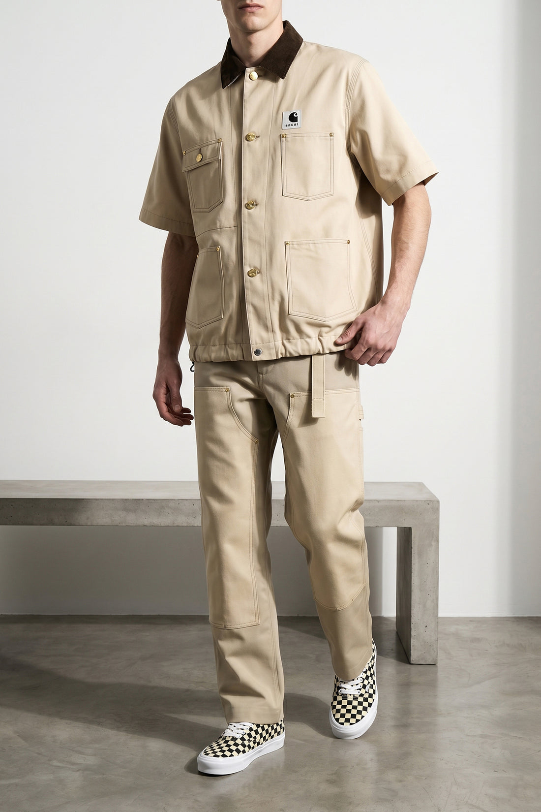 SACAI 3 sacai x carhartt wip duck wool blend fabric pants