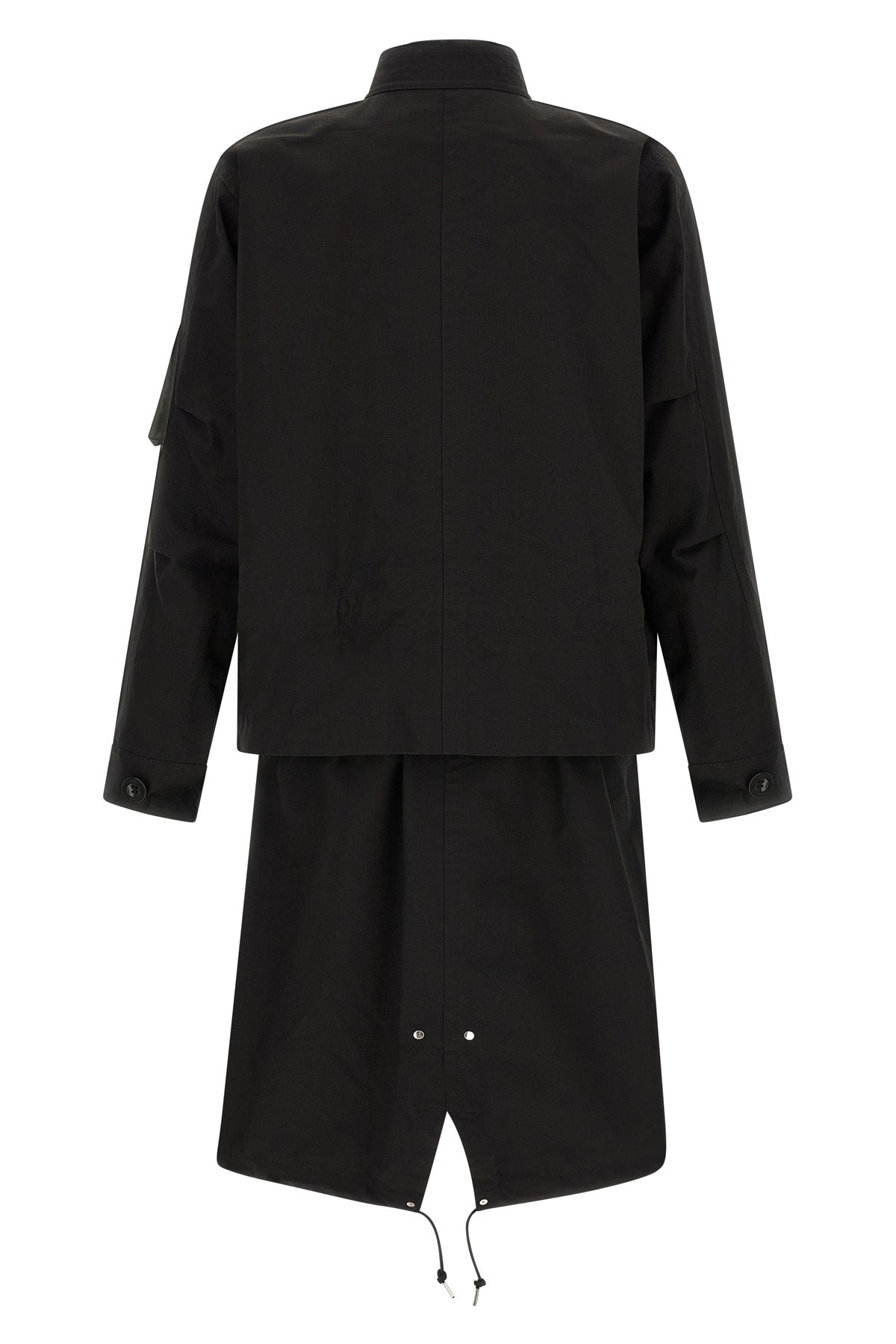 the sacai nylon twill x rip stop coat
