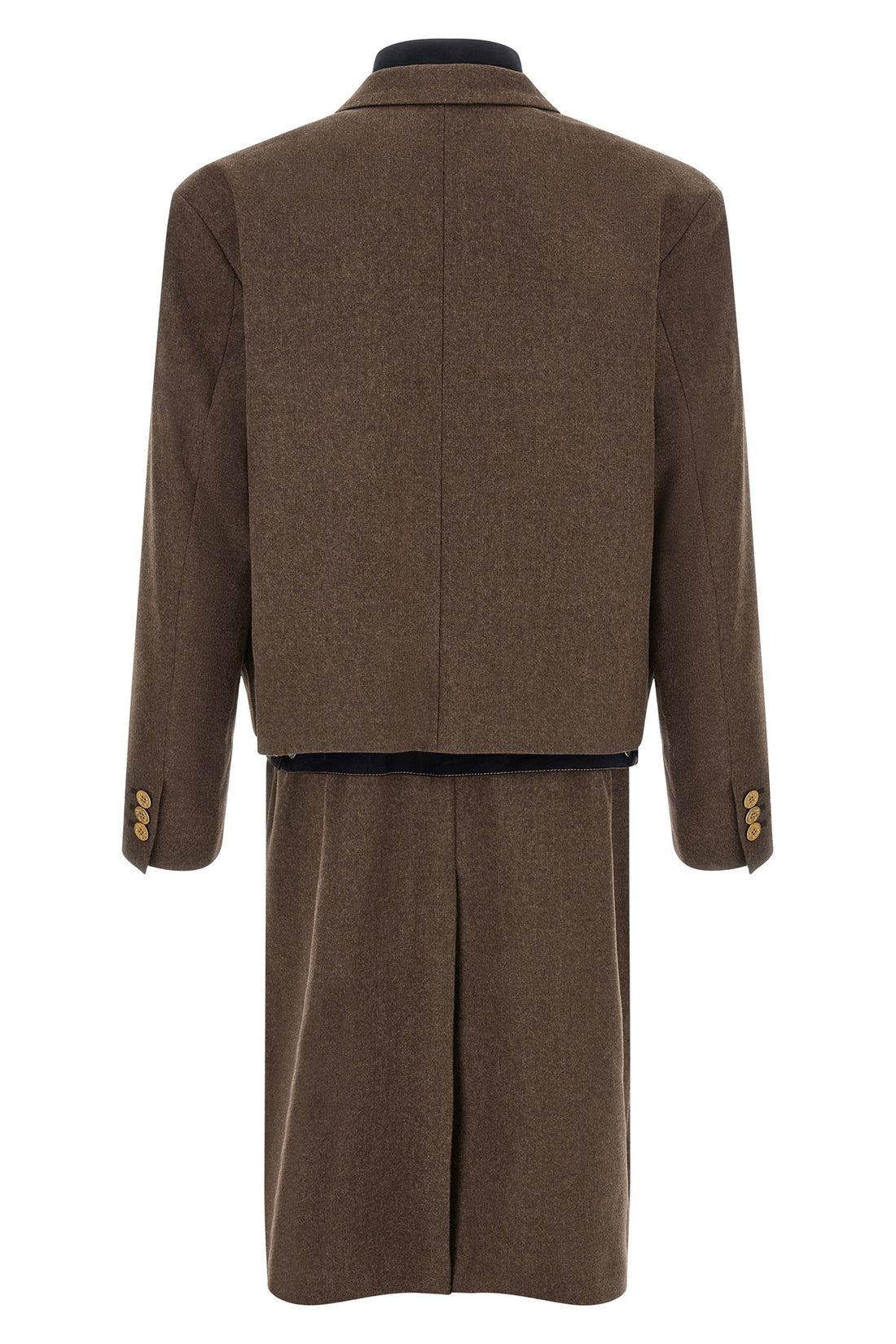 SACAI 3 the sacai wool flannel x denim coat