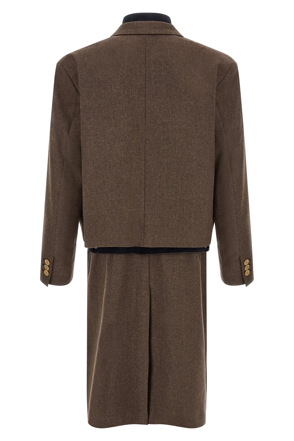 the sacai wool flannel x denim coat