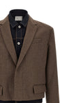 the sacai wool flannel x denim coat