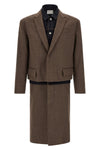 the sacai wool flannel x denim coat
