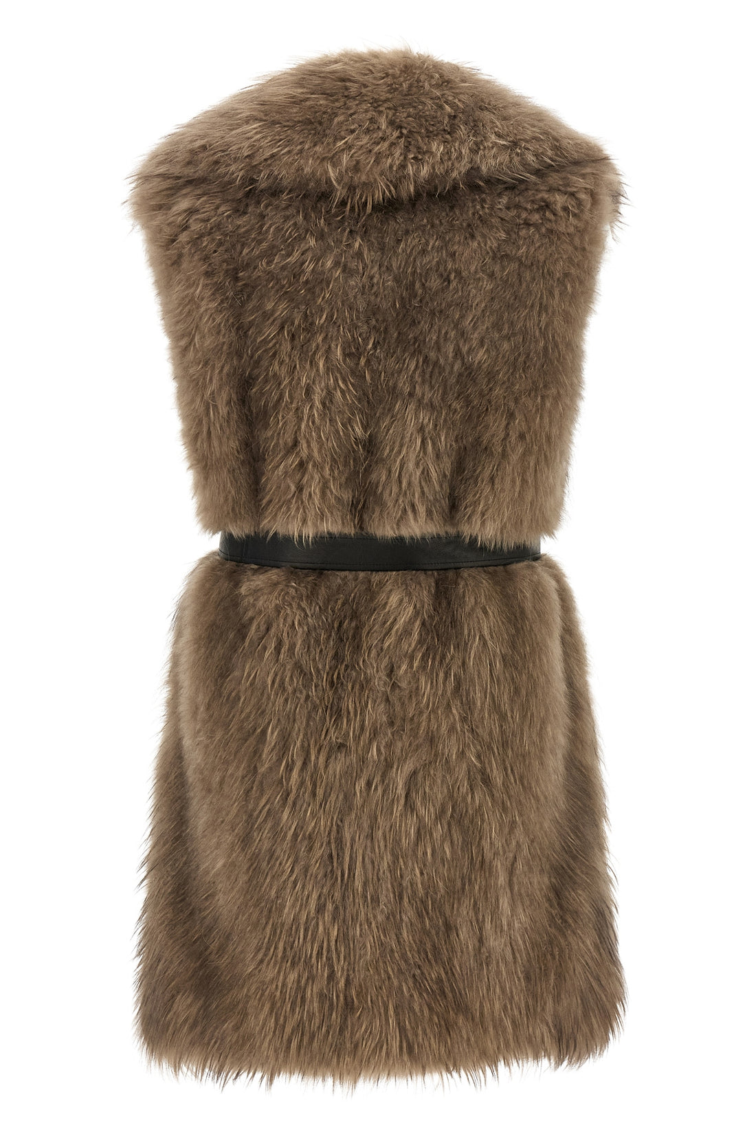 BLANCHA 38 the blancha tipping goat cashmere vest is made of long-haired shearling in a n