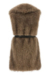 the blancha tipping goat cashmere vest is made of long-haired shearling in a n